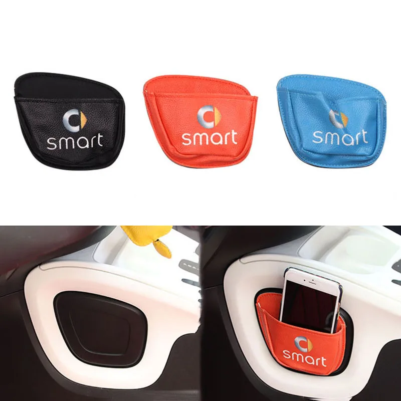 

For Smart Fortwo Forfour 453 451 Car Mobile Phone Sundries Card Stroage Bag Mesh in the Trunk Organizer Stick Bag Car-styling