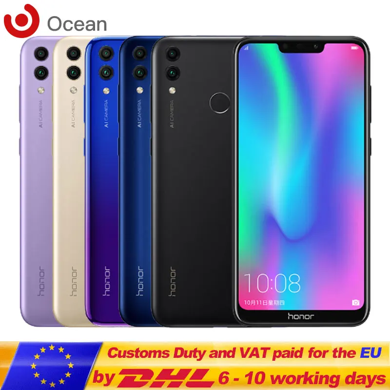 Оригинальный смартфон с глобальной прошивкой Honor 8C Snapdragon 632 4G ram 32G 64G 128G rom Octa Core Dual