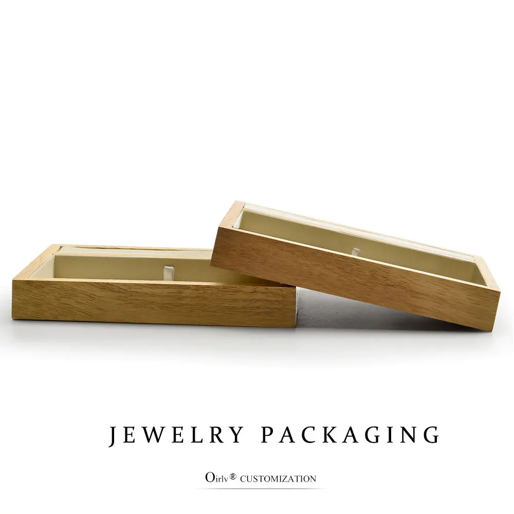 Oirlv Wood Jewelry Display Tray Necklace Pendant Watch Holder Shop Counter Showcase (1)