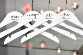 

Personalized name wreath bride Wedding Hanger,Engraved Wedding Clothes Hanger, Dress Hanger, Bridesmaid Hanger Laser Cut