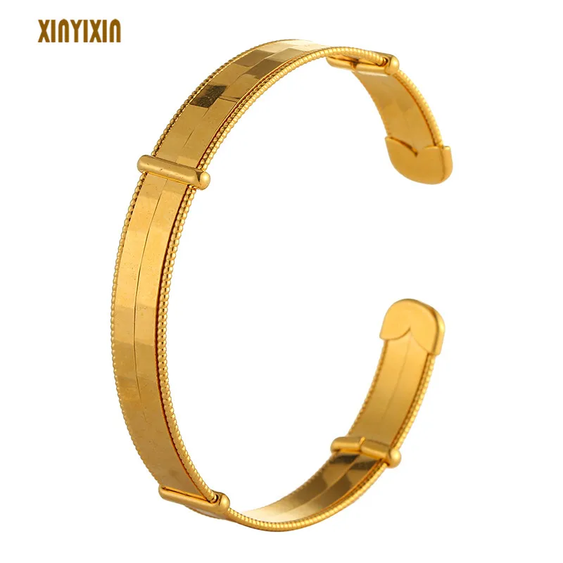 Classical Simple Gold Cuff Bangle Women Minimalist Geometric Bracelet