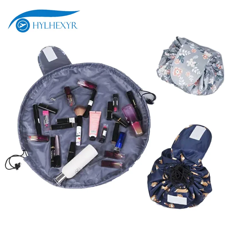 

Hylhexyr Folding Cosmetic Bag Large Capacity Lazy Makeup Toiletry Bags Portable Quick Pack Waterproof Women Travel Package