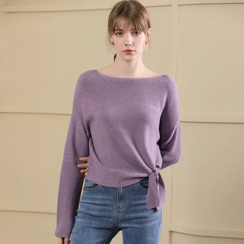 2018 New arrival knitting long sleeve pullover sweater women for Autumn And Winter wool blend knitting sweater woman 18070
