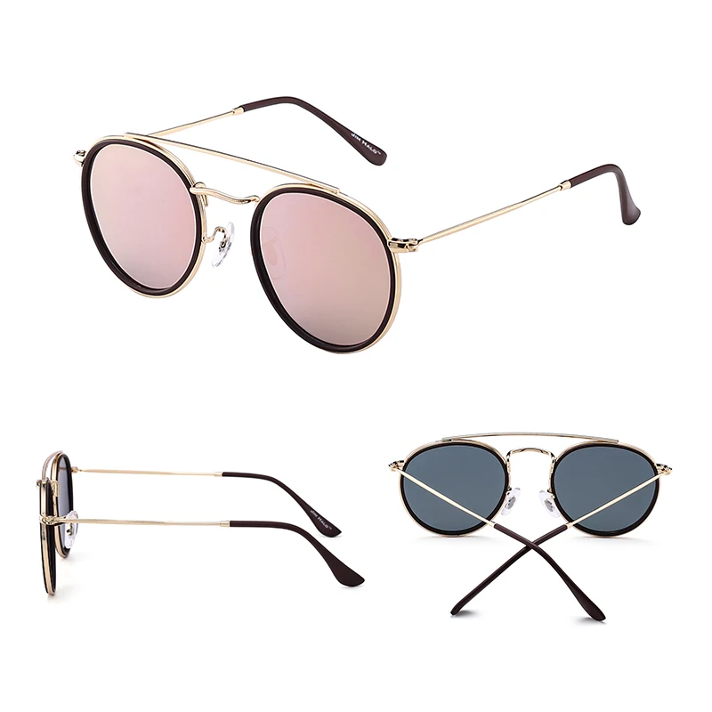 JM, круглые поляризационные солнцезащитные очки, металлическая оправа, зеркальные плоские круглые линзы, для мужчин и женщин, Ретро стиль, солнцезащитные очки в стиле стимпанк