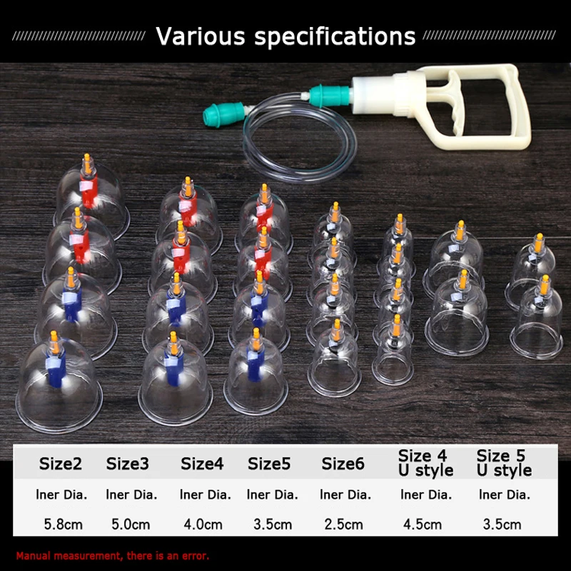 Дешевые 24 банки чашки вакуумные Банки Набор ventosa Магнитный аспиратор акупунктурная присоска китайский медицинский массажный набор
