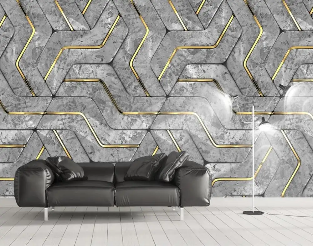 Customized 3D wallpaper fresco Nordic abstract geometric graphics three-dimensional background wall decoration | Обустройство дома