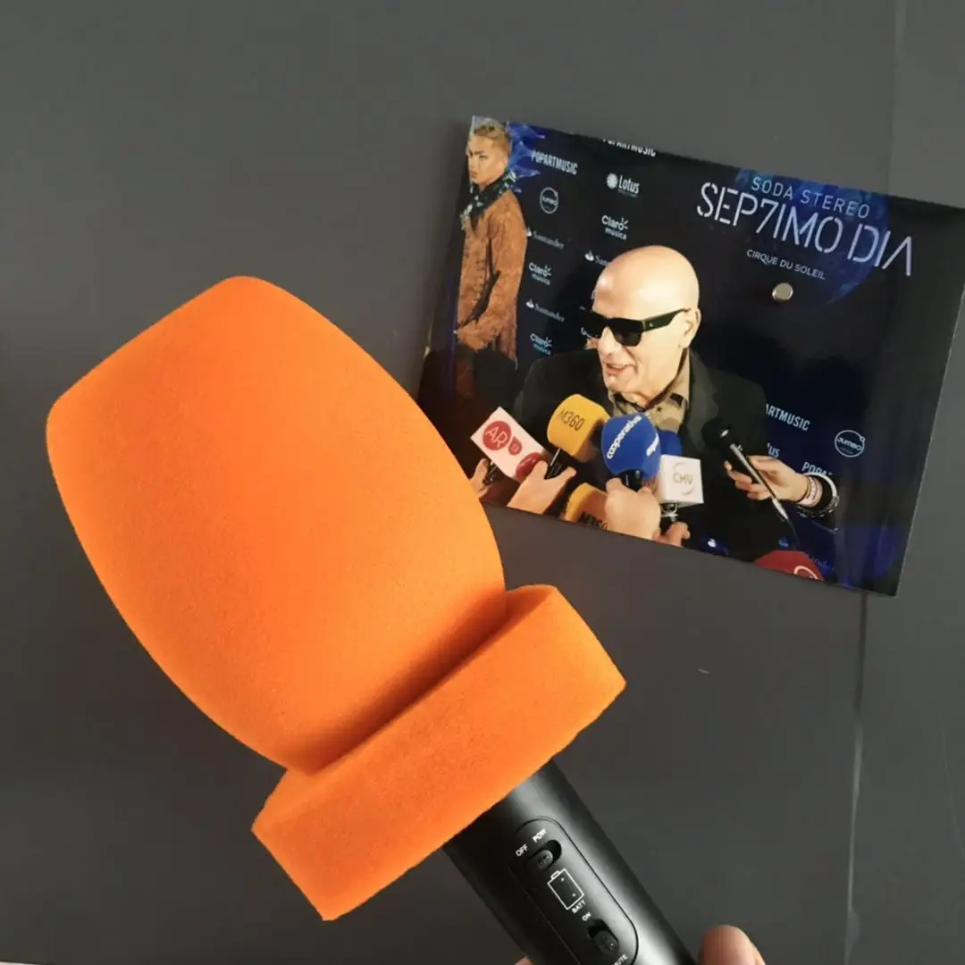 Personalização Logo Red Entrevista Microfone Espuma Pára-brisas Handheld Pára-brisa Video Câmera Condensador 4cm de Diâmetro