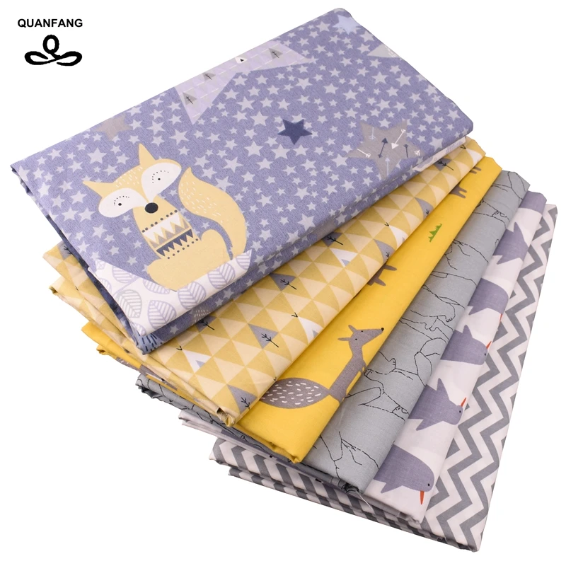 QUANFANG 6 шт./лот или 50x16 0 см/шт. печатная саржевая хлопчатобумажная ткань для
