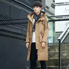 Новое поступление зимняя куртка-пуховик Для мужчин пальто Высокое качество, Большие размеры длинная куртка Для мужчин S утолщение утка Подпушка пуховая куртка одежда