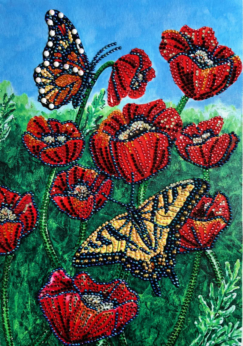 

Special Shaped Diamond Painting DIY 5D Partial Drill Cross Stitch Kits Flower Pattern Diamond Embroidery Crystal Arts Craft