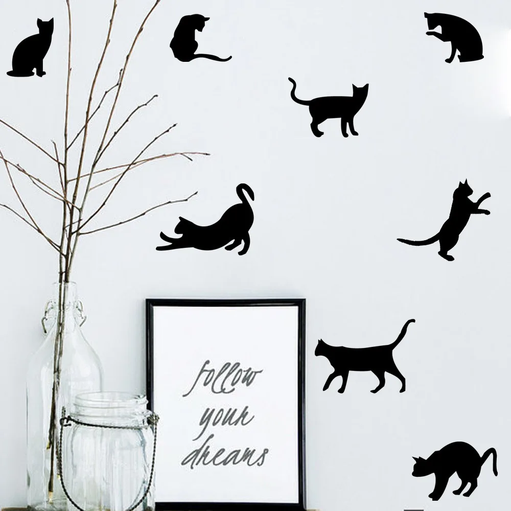 Cat Removable Decal Waterproof Living Room Bedroom Transfer Wall
