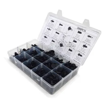 

300Pcs 15 Sizes Car Push Pin Rivet Trim Mouldings Clisp Fastener Assortment Kit for Toyota Nissan Honda Buick Chrysler