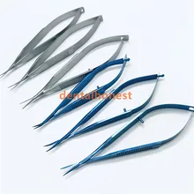 Высокое качество титановый сплав/нержавеющая сталь офтальмологическая микрохирургическая 12,5 см капсульные мембранные ножницы Микро ножницы