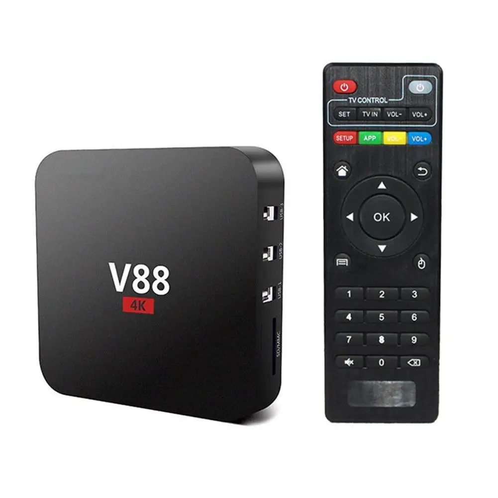 V88 Android Box KD 18,0 ОС Android 7,1 1 ГБ ОЗУ 8 Гб RK3229 четырехъядерный 1080P WiFi HDMI смарт-бокс медиаплеер