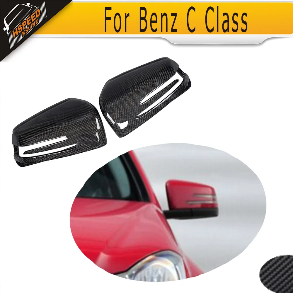 Carbon Fiber Car Side Mirror Cover For Mercedes Benz C Class W204 Facelift 2011 2012 2013 2014 2015 2016