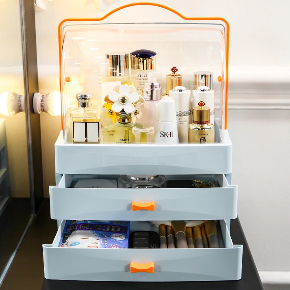 

Jewelry Organizer Case Desktop Makeup Storage Box Container Brush Holder Multi-functional Plastic Drawer Cosmetic Organizer