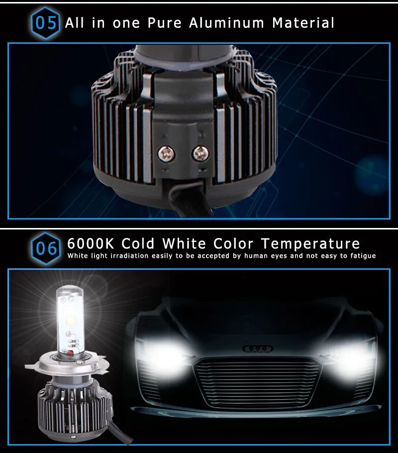 Elglux 80 Вт 9600LM V16 Turbo LED H7 H4 H8 H9 H11 комплект автомобильных фар XHP 70 чипы EMC 9005 HB3 9006 HB4
