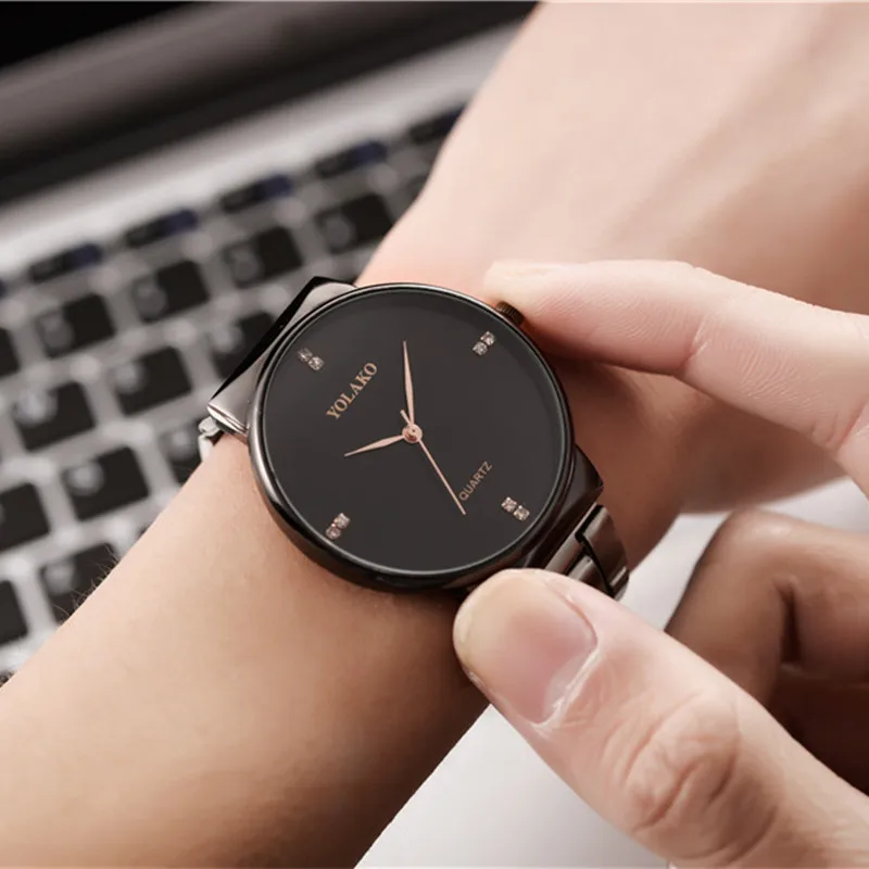 Mens Watches Top Brand Luxury Waterproof Rose Gold Quartz Watch Male Business Stainless Steel Sport Wristwatch Relogio Masculino