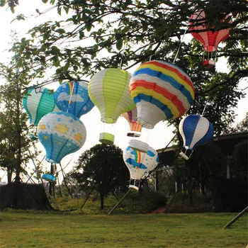 

5pcs/lot 30cm=12inch Hanging Wedding Rainbow Lanterns Hot Air Balloon Paper Lantern Birthday Party Decorations