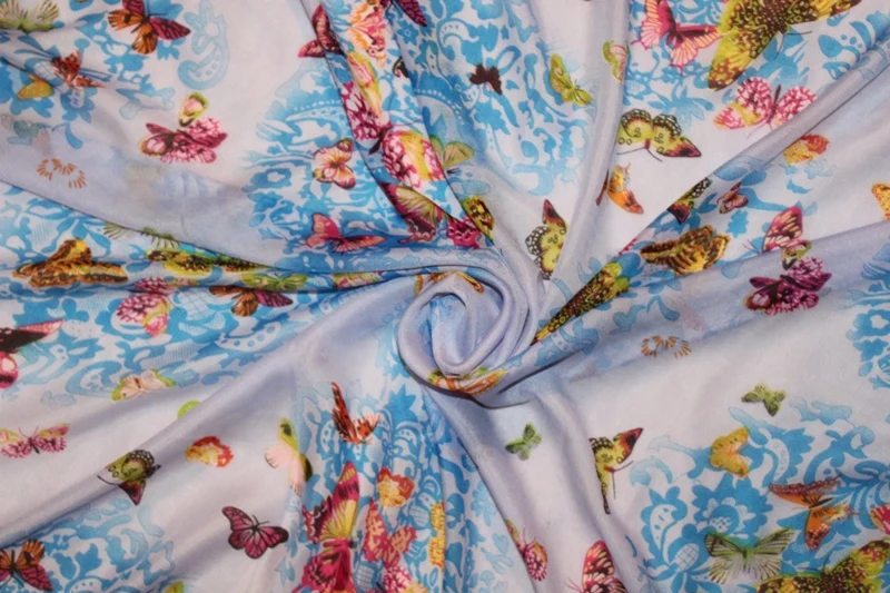 Шифоновая ткань с цветочным принтом ширина 145 см|fabric butterfly|printed chiffonprint chiffon fabric |