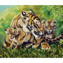 Вышивка со стразами 5D DIY Алмазная картина фото на заказ три тигра 3D вышивка крестиком Мозаика Декор