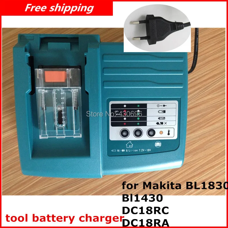 NEW Replacement Power tool battery charger for Makita BL1830 Bl1430 DC18RC DC18RA, only for Lithuim ion