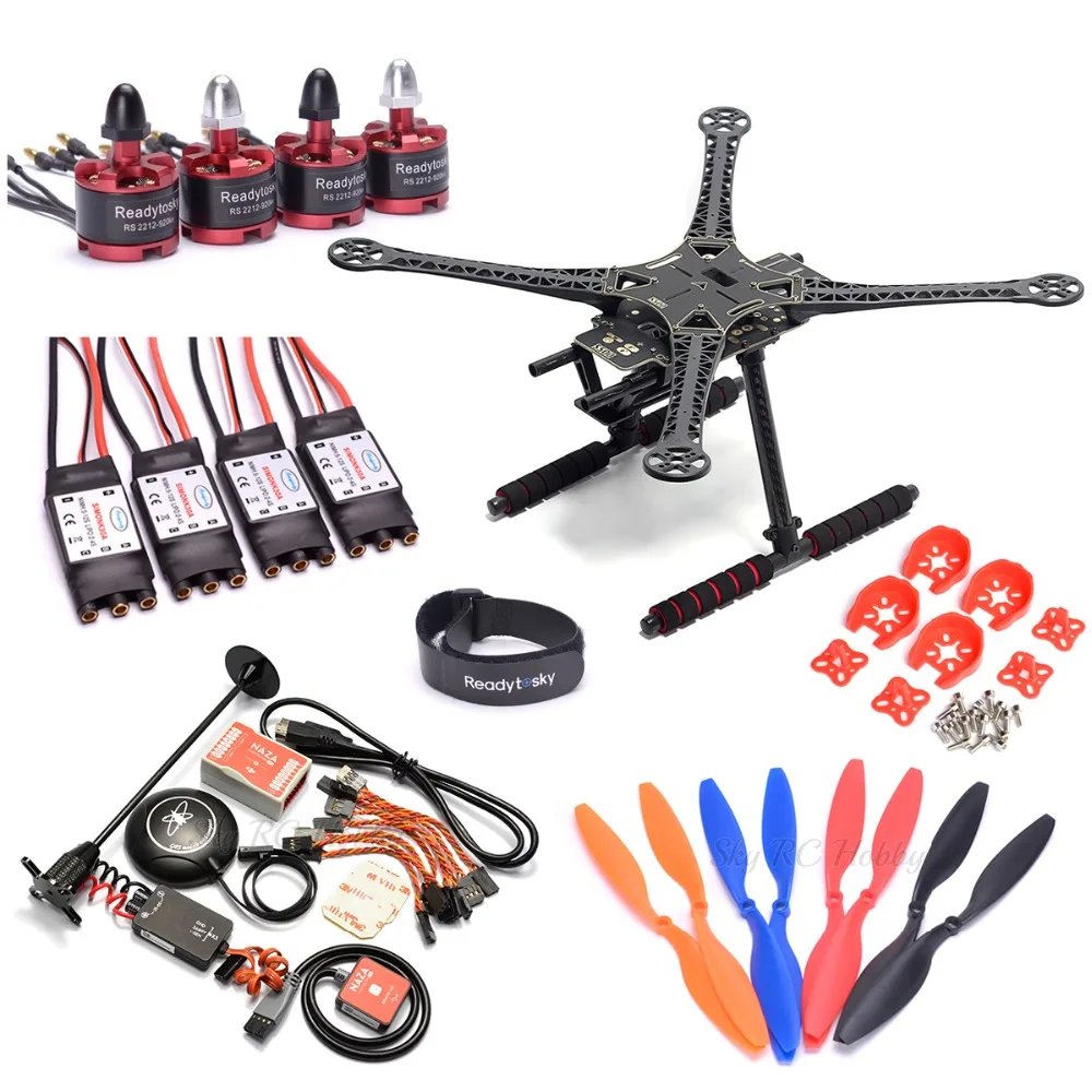 

S500 500mm / F450 Quadcopter Frame kit + Naza M Lite Flight Controller Board w/ PMU LED M8M GPS + 2212 920KV motor 30A ESC