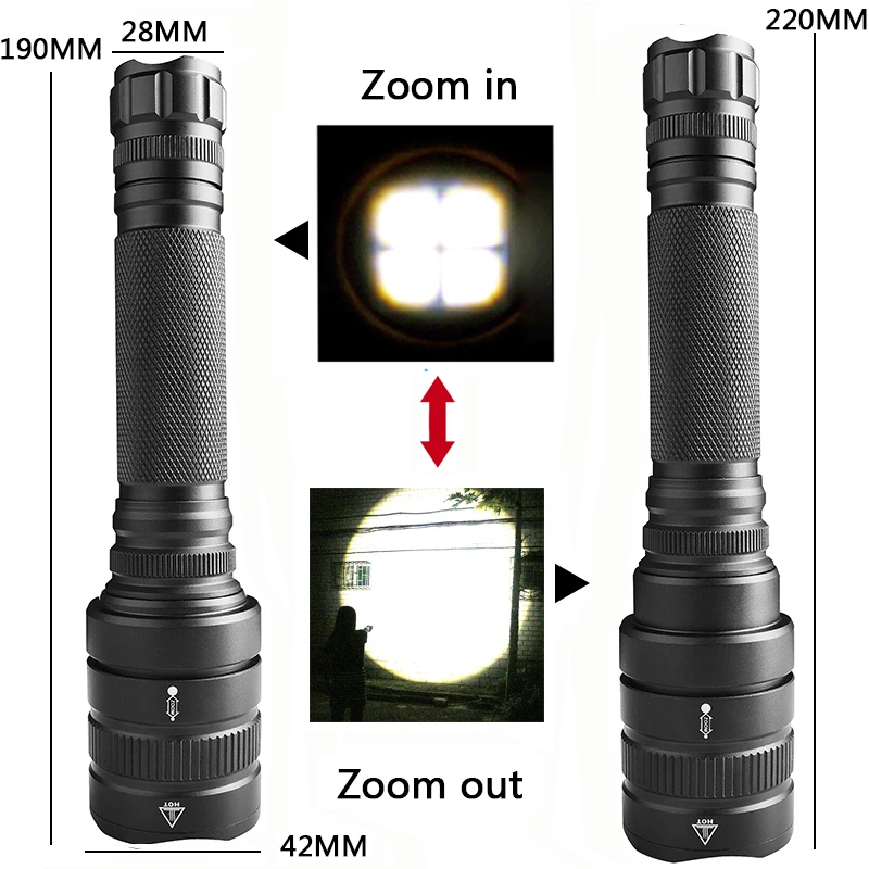 Litwod Z20 XHP70.2 XHP50 Мощный тактический светодиодный фонарик с зумом, фонарь с питанием от аккумулятора 18650, походный уличный светильник