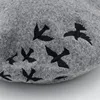 Winter hats for women Berets Knitted wool beret mujer Embroidered Swallows Pattern Berets Hats Baret Warm Caps Boina Feminina 2