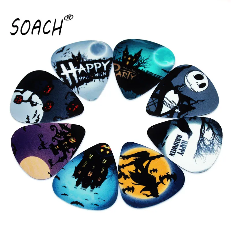 

SOACH 50PCS 1.0mm high quality guitar picks two side pick Halloween picks earrings DIY Mix picks guitar