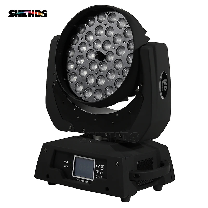 Kopen Snelle Verzending LED Wash Zoom Moving Head Licht 36x18 w RGBWA + UV 6IN1 Touch Screen DMX 13 19 kanalen Goed voor DJ Disco Party Bar