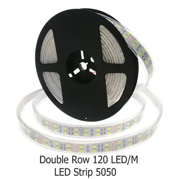 

120 LEDs/m LED Strip 5050 DC12V high quality Flexible LED Light Double Row 5050 LED Strip 5m/lot