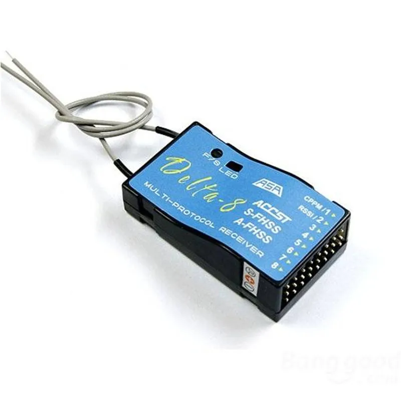 

FrSky S-FHSS 8CH Delta-8 Receiver For Futaba T6J T8J 4PL 14SG Transmitter Rc Parts