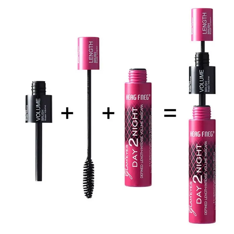 

Brand New Waterproof Liquid Mascara Makeup Eyelash Cosmetics Double Dual-purpose Mascara Quick Dry Eyelashes Brush Make Up