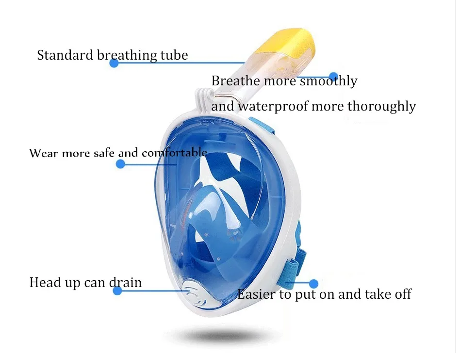 Более широкий угол обзора анфас маска для подводного плавания Анти-Туман Маска для подводного плавания под водой Подводное маска для подводной охоты обучение погружения маска, оборудование