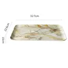 JINSERTA Marbled Storage Tray Melamine Dessert Fruit Cake Plate Retro Breakfast Bread Tableware Restaurant Hotel Serving Tray 6