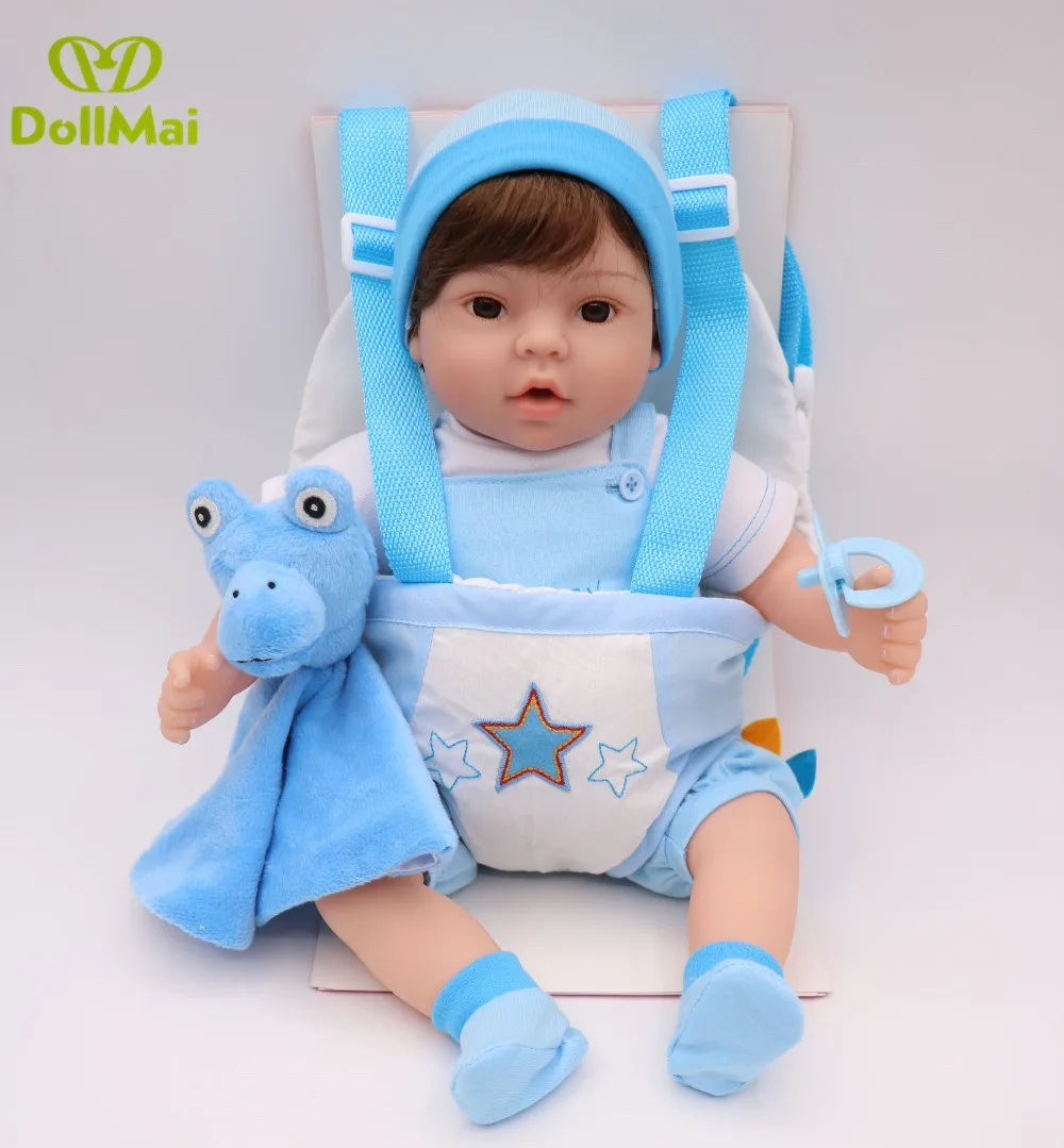 Детская переноска reborn toy dolls 17 "40 см мягкий силиконовый винил для новорожденных, для девочек и мальчиков куклы Bebe bonucas возрождённая игрушка