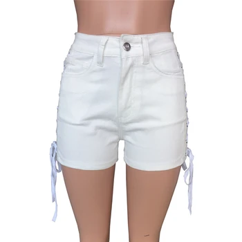 

Women Side Lace Up Mini Denim Shorts Women High Waisted Bandage Sexy Shorts Jeans Women Fashion Skinny Shorts AA51488