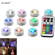 10 шт Погружные светодиодный подводные фонари Водонепроницаемый RGB красочные дистанционного Управление Беспроводной ваза свет вечерние свадебные Декор бассейна лампа