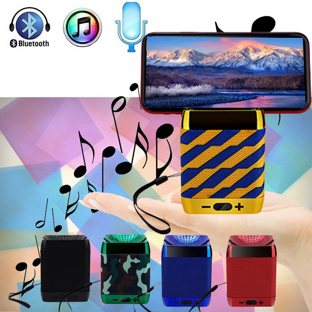 

Portable Mini Wireless Stereo LED Light Bluetooth Speaker SD Card For Smartphone