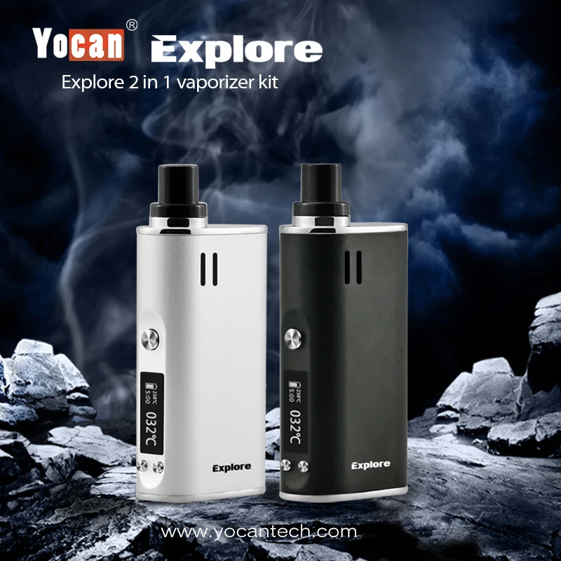 

Yocan Explore 2-in-1 Wax and Dry Herb Vaporizer Electronic Cigarette Kit Mod Box 2600mAh 18650 Battery Vape Kit Hookah Box Vapor