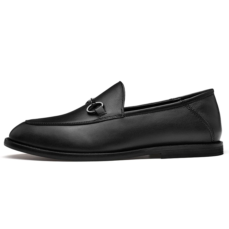 Клакс Мужская обувь черная кожаная обувь лето осень мужские оксфорды слипоны из натуральной кожи Лоферы корабельная обувь