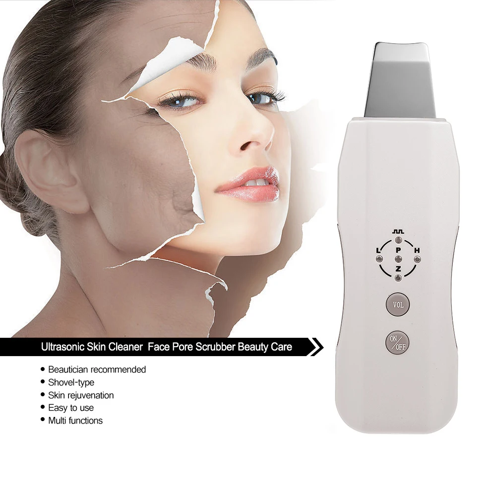 

Ultrasonic Face Skin Cleaner Blackhead Acne Removal Shrubber Peeling Machine Face Exfoliator Deeply Facial Skin Cleaner Machine