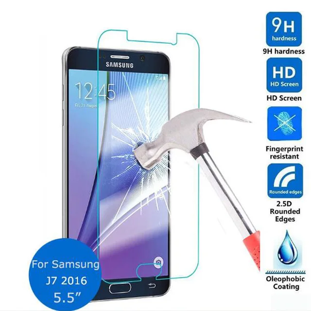 2.5D Закаленное стекло для Samsung galaxy J7 2016 защитная пленка Взрывозащищенная Защита