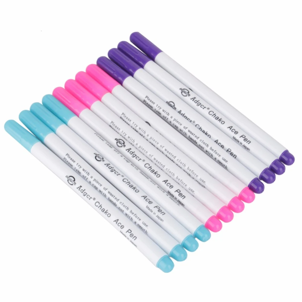 

oneroom 4pcs Stitch Erasable Markers Soluble Cross Grommet Ink Fabric Marker Pens DIY Needlework Maker Pen Sewing 4 C