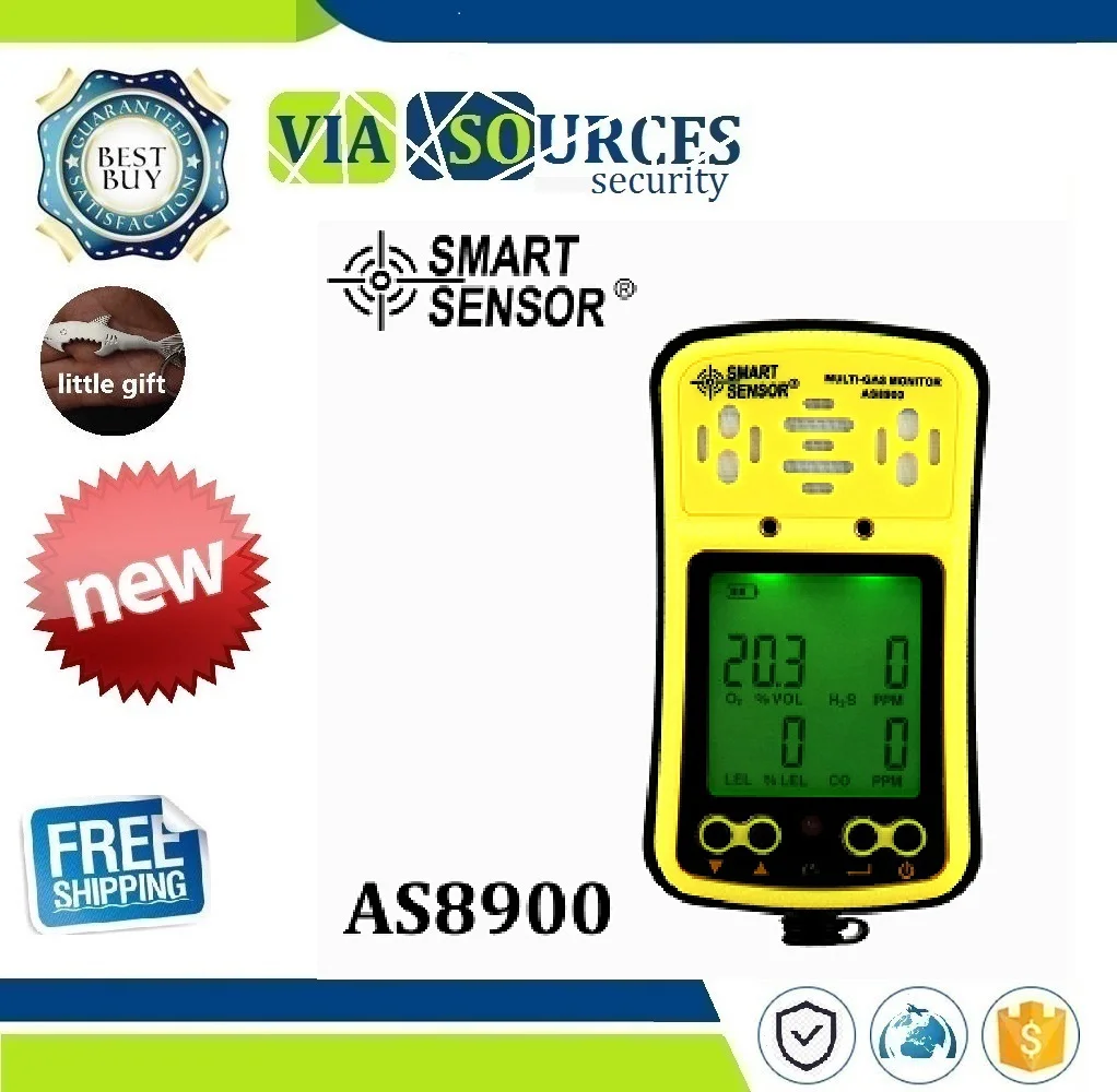 AS8900 мульти газоанализатор портативный кислорода O2 Hydrothion H2S угарного газа СО
