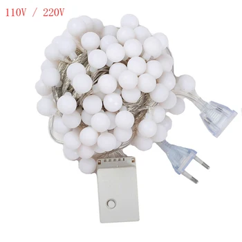 

10M 100LED 110V/220V EU/US Plug Christmas Garland Balls Lamp 6M 40LED Battery Operated Fairy String Curtain Lights Wedding Decor