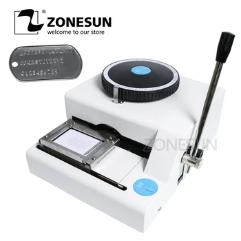 

ZONESUN Embossing Machine Dog Tag engraving Wholesale Price Stainless Steel Metal Machine Number Plate 52 letters Characters