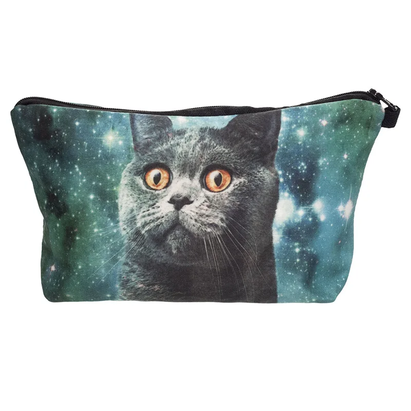 UOSC Shock blue cat сумка для макияжа с 3D принтом who cares pencil trousse de maquillage женская косметичка дорожные сумки-карандаши