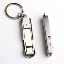2 в 1 открытый открывалка для бутылок кусачки для ногтей Резак Брелок для ключей Автомобильный ключ кольцо карманный инструмент